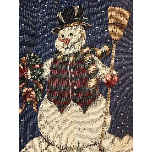 Snowman Tapestry Shoulder Tote Winter Decorative Functional Lined - Picture 5 of 7
